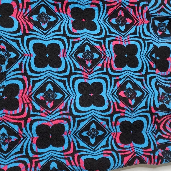 Women's LLR Nicole Dress Size Medium Blue with black and hot pink - Picture 2 of 4